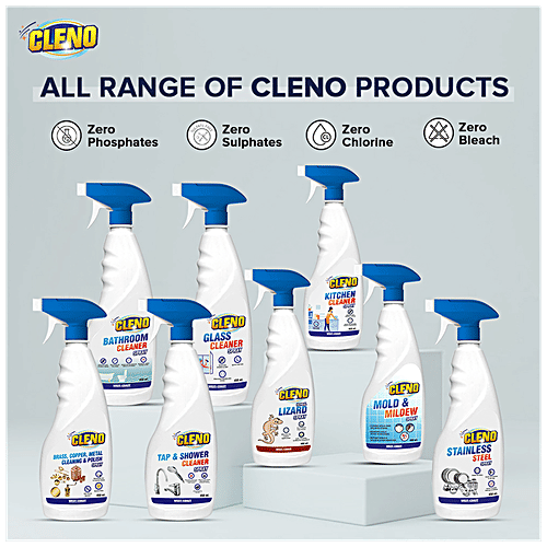 Cleno Glass Cleaner Spray - For Cleaning Tabletops, Mirrors, Windows, Fridge, Oven, Cabinets, Eco-Friendly, 450 ml  