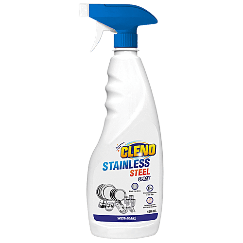 Cleno Stainless Steel Cleaner Spray - Cleans Kitchen Surfaces, Bottles, Appliances & Countertops, 450 ml