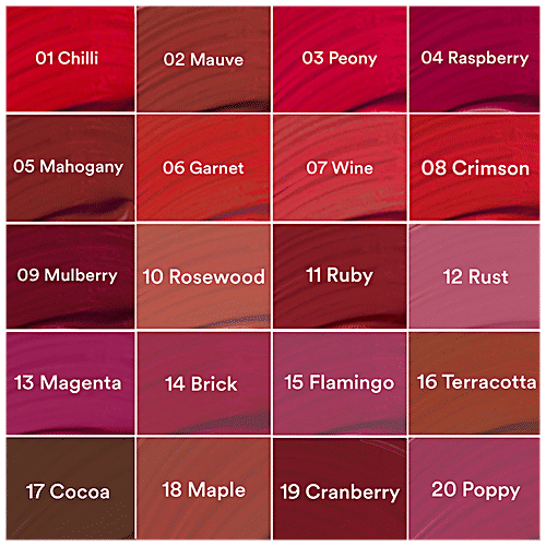 Sugar Pop Matte Lip Colour - Smudge-Proof, Non-Drying, Long-Lasting, Rich Pigmentation, 1.6 ml 20 Poppy