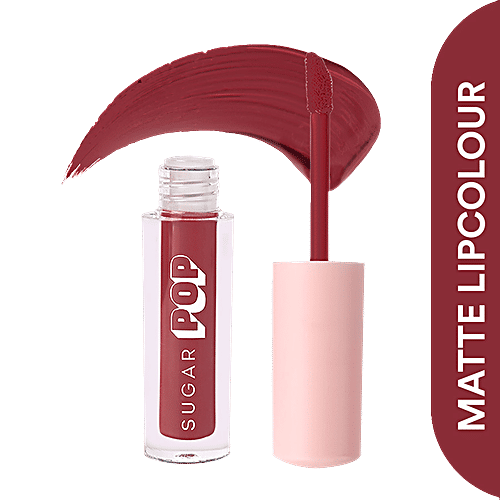 Sugar Pop Matte Lip Colour - Smudge-Proof, Non-Drying, Long-Lasting, Rich Pigmentation, 1.6 ml 20 Poppy
