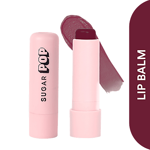 Sugar Pop Nourishing Lip Balm - With Shea Butter & Avocado Oil, Hydrating, Moisturising, 4.5 g 07 Plum 