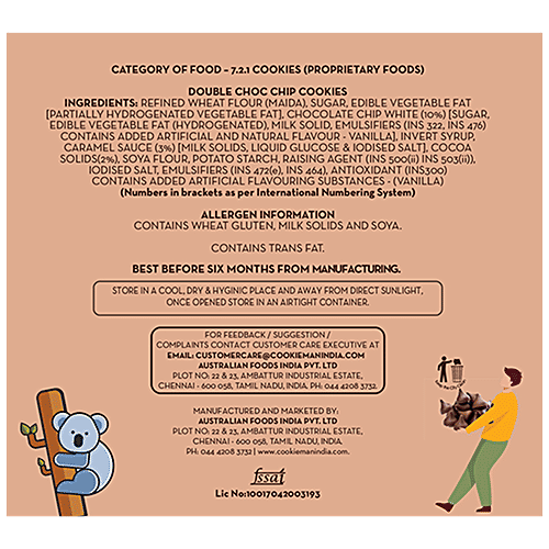 CookieMan Double Choco Chip Cookies, 200 g  