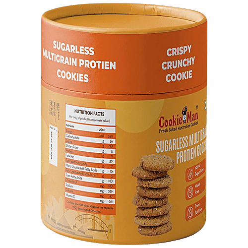 CookieMan Sugar Free Multigrain Protein Cookies, 200 g