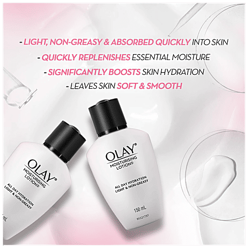 Olay Moisturising Lotion - With Coconut & Castor Seed Oil, Hydrates Skin, Light & Non-Greasy, 150 ml  