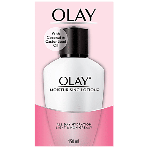 Olay Moisturising Lotion - With Coconut & Castor Seed Oil, Hydrates Skin, Light & Non-Greasy, 150 ml  