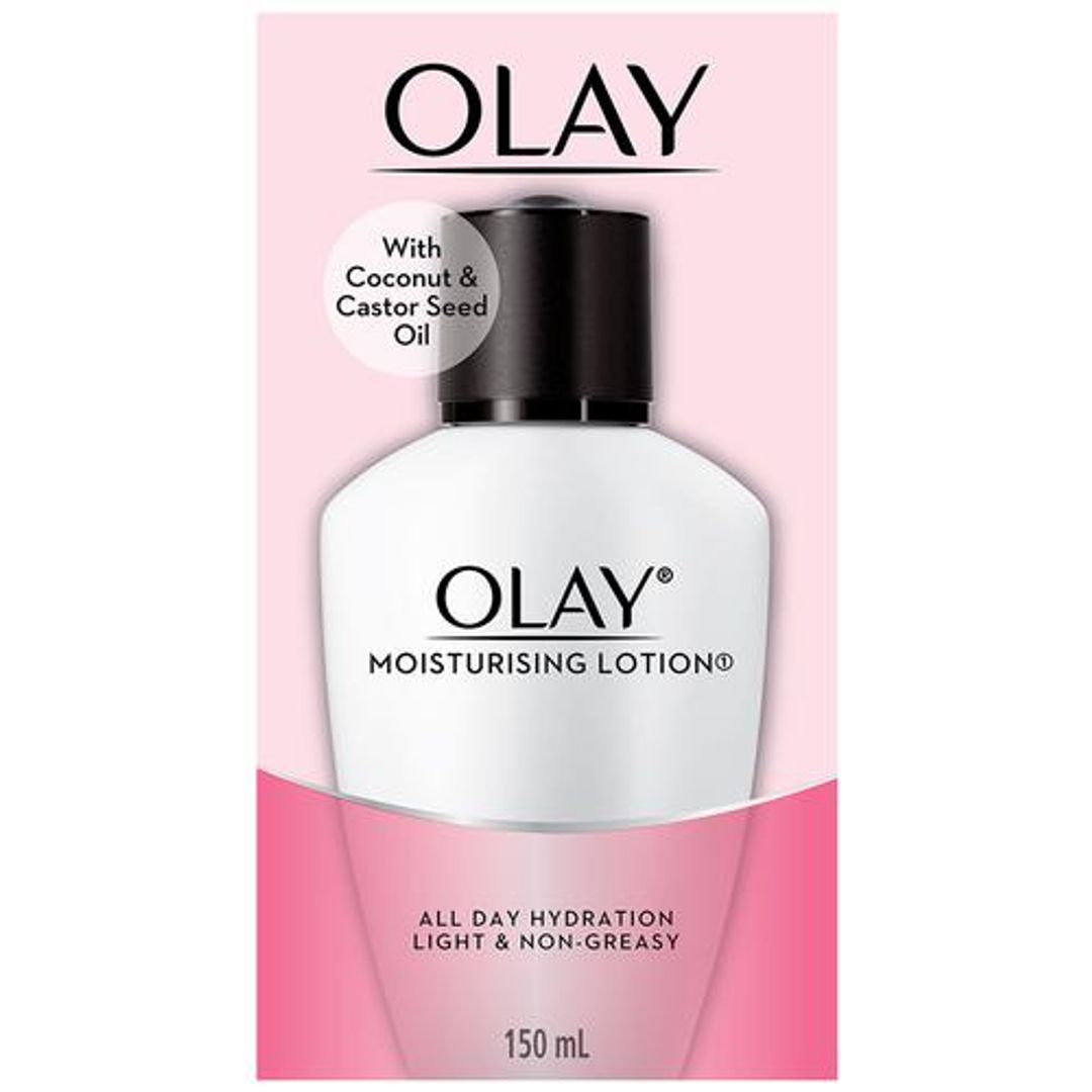 Olay Moisturising Lotion - With Coconut & Castor Seed Oil, Hydrates Skin, Light & Non-Greasy, 150 ml 