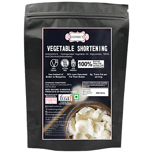 Buy Confect Vegetable Shortening 100 Vegan, Gluten Free & Jain