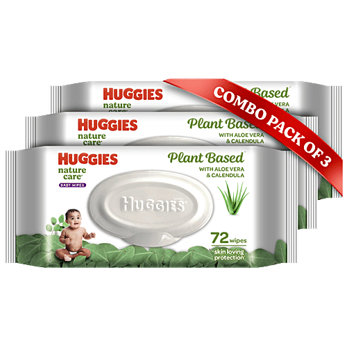 Buy Huggies® Nature Care Baby Wipes With Aloe Vera & Calendula, Plant