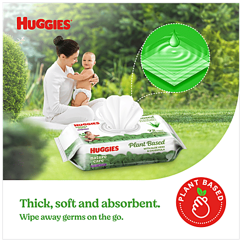 Buy Huggies® Nature Care Baby Wipes With Aloe Vera & Calendula, Plant
