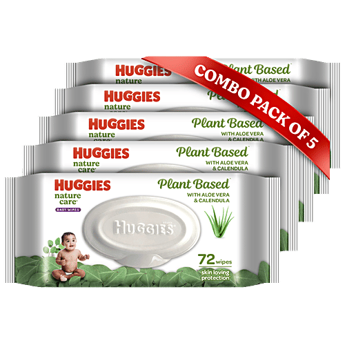 Buy Huggies® Nature Care Baby Wipes With Aloe Vera & Calendula, Plant