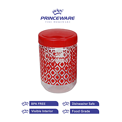Princeware Senorita Pet Jar - Airtight, High Quality, Dishwasher Safe Assorted Colour, 800 ml (Set of 2) 