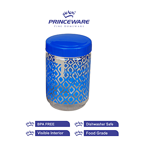 Princeware Senorita Pet Jar - Airtight, High Quality, Dishwasher Safe Assorted Colour, 800 ml (Set of 2) 