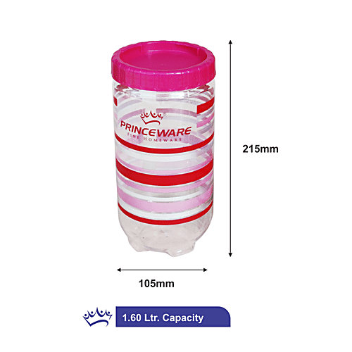 Buy Princeware Stack & Lock Jar Dishwasher Safe, Airtight Pink