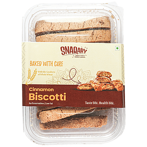 Buy Snaqary Cinnamon Biscotti Goodness Of Whole Wheat, Low Fat