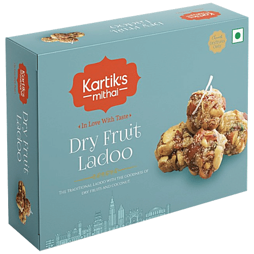 Kartik's Mithai Dry Fruit Ladoo - Made With Pure Desi Ghee, 250 g  