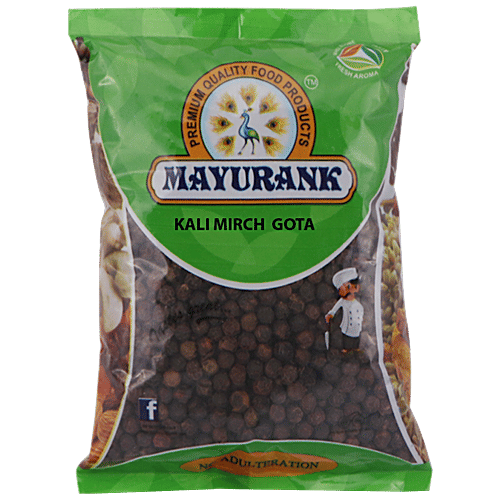 Mayurank Kali Mirch Whole/Gota - Adds Flavour, 50 g Pouch 
