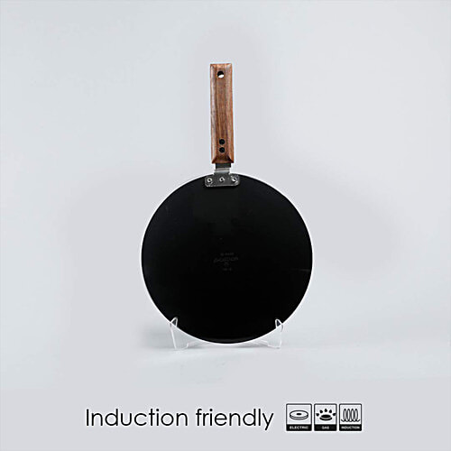 Wonderchef Wonderchef Cast Iron Non-Stick Cookware Tawa - 28 cm, Black, Wooden Handle, Ebony, 1 pc