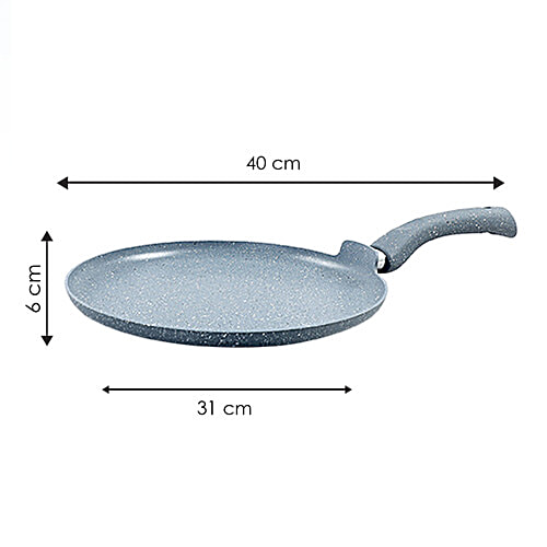 Wonderchef Granite Non-Stick Dosa Tawa - 30 cm, Grey, 1 pc  Induction Bottom, Soft-Touch Handles, Virgin Aluminium, PFOA/Heavy Metals Free