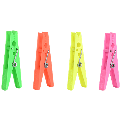 SINCO Misha Multicolor Plastic Cloth Clips Pegs, 1 pc (Set of 12) of Rs