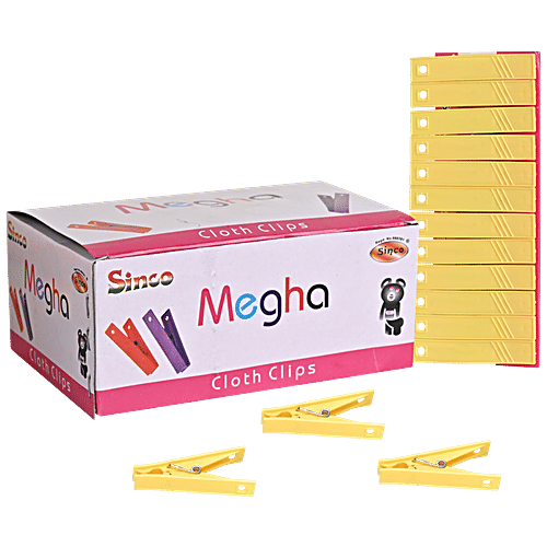 SINCO Megha Heavy Duty Plastic Cloth Clips/Pegs, 1 pcs (Set of 12) 