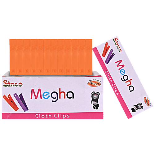 SINCO Megha Heavy Duty Plastic Cloth Clips/Pegs, 1 pcs (Set of 12) 