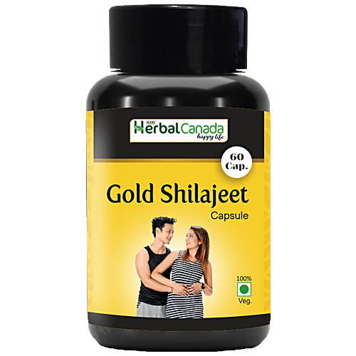 Herbal Canada Gold Shilajeet Capsules For Male Vitality & Stamina, 60 pcs  