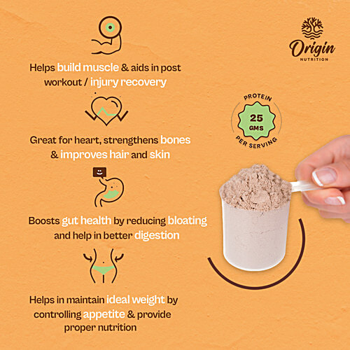 Origin Nutrition Vegan Protein Powder - Coffee Caramel, 737 g Pouch No Added Sugar