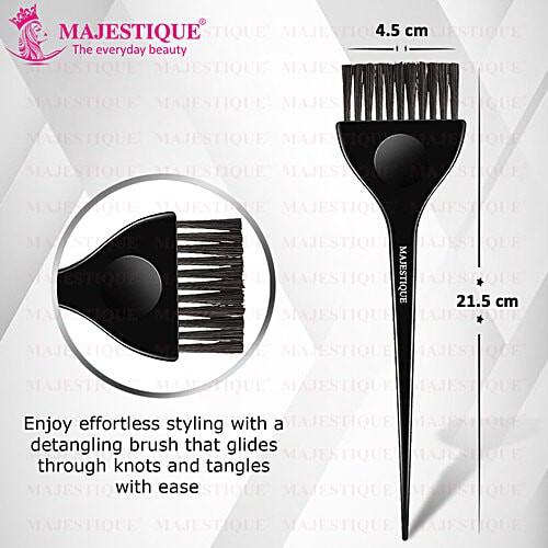 Majestique Curved Wide Hair Dye Brush - With Comfortable Grip, Soft Bristles, HR 118, 1 pc  