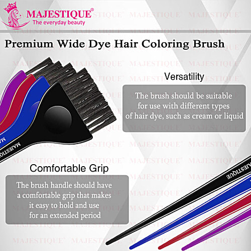 Majestique Curved Wide Hair Dye Brush - With Comfortable Grip, Soft Bristles, HR 118, 1 pc  