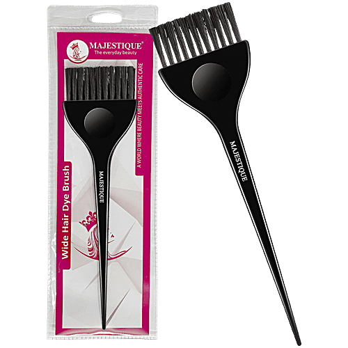 Majestique Curved Wide Hair Dye Brush - With Comfortable Grip, Soft Bristles, HR 118, 1 pc  