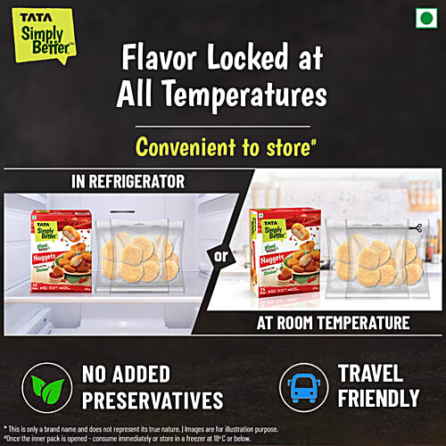 Tata Simply Better Plant-Based Chicken Nuggets - Tastes Just Like Chicken, 15 Pieces, 270 g  