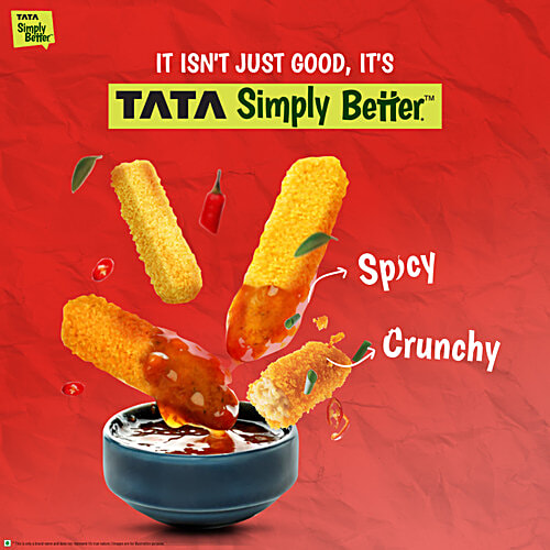 Tata Simply Better Plant-Based Chicken Spicy Fingers - Tastes Just Like Chicken, 10 Pieces, 240 g  