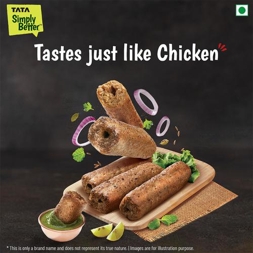 Tata Simply Better Plant-Based Chicken Awadhi Seekh Kebab - Tastes Just Like Chicken, 5 Pieces, 200 g  