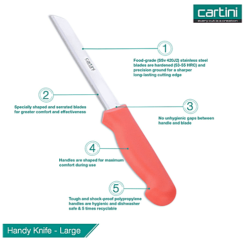 Cartini by Godrej Ultra-Edge Knives & Peeler Set - High Quality Stainless Steel With Polypropylene Handles, 3 pcs