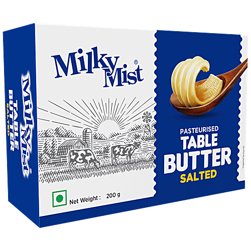 Milky Mist Pasteurised Table Butter Salted, 200 g  