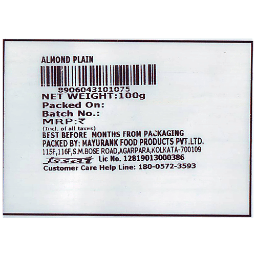 Buy MAYURANK Almond Plain Rich In Vitamin E & Healthy Fats Online at