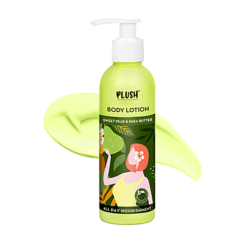 Plush Body Lotion - Sweet Pear & Shea Butter, For Women, Soothing, 24 Hour Moisturising Experience, 200 ml