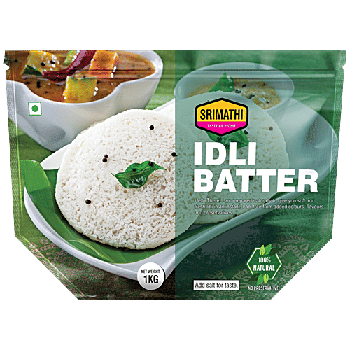 Srimathi Foods Idli Batter - Natural, No Preservatives, Need To Add Salt, 1 kg Pouch 