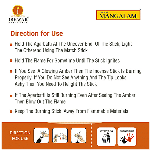 Ishwar Mangalam Royal Sandal Premium Incense Sticks/Agarbattis - Long-Lasting Fragrance, 100 g  