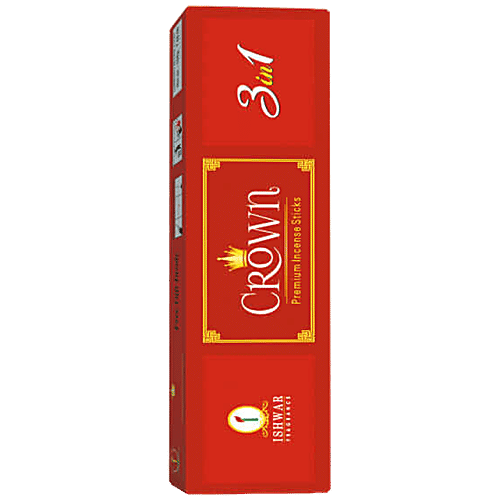 Ishwar Mangalam Crown 3 In 1 Premium Incense Sticks/Agarbattis - Long-lasting Fragrance, 100 g  