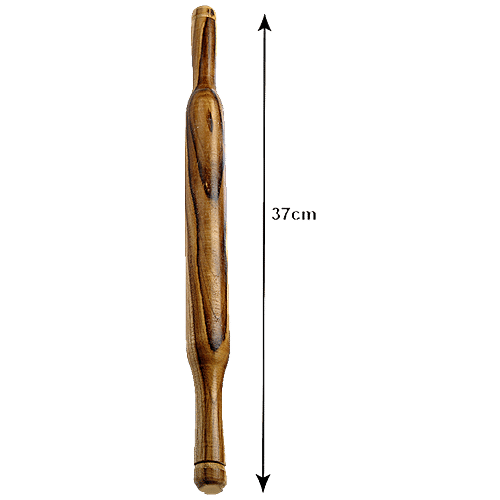 Petals Wood Rolling Board/Chakla - With Rolling Pin, Brown, 24 cm, Sturdy, Durable, Long Lasting, 1 pc