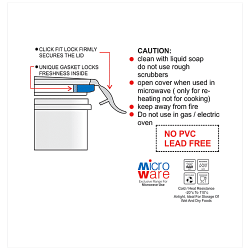 Buy Joyo plastics 4 Side Lock Containers 9001 Plain, Transparent