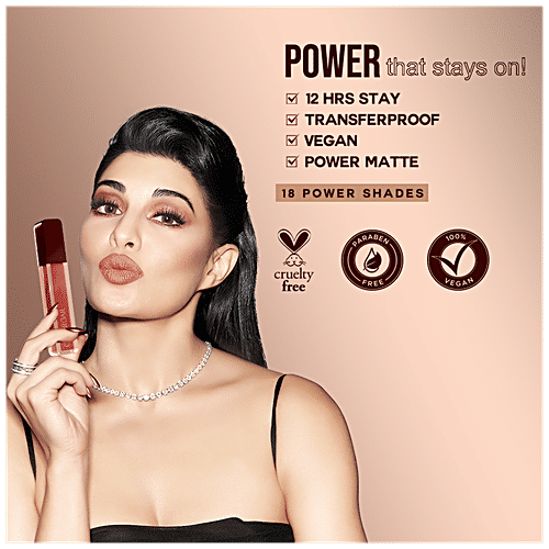 ColorBar Power Kiss Vegan Matte Lipcolor - Lightweight, Long-lasting Formula, Intense Pigment, 5 ml Show Down - 001 