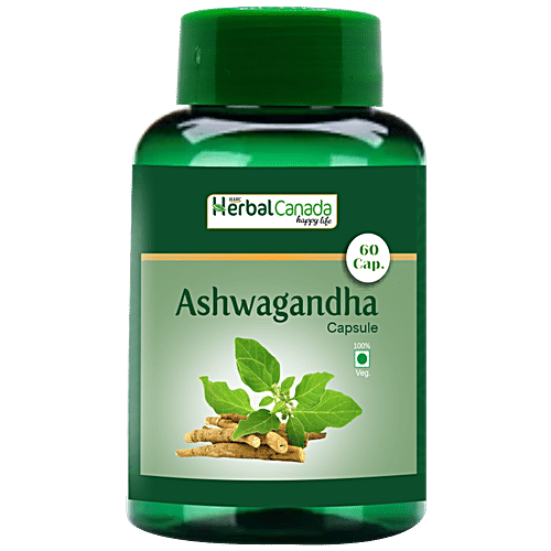 Herbal Canada Ashwagandha Capsule - Ayurvedic Medicine, Immunity Booster, 60 pcs