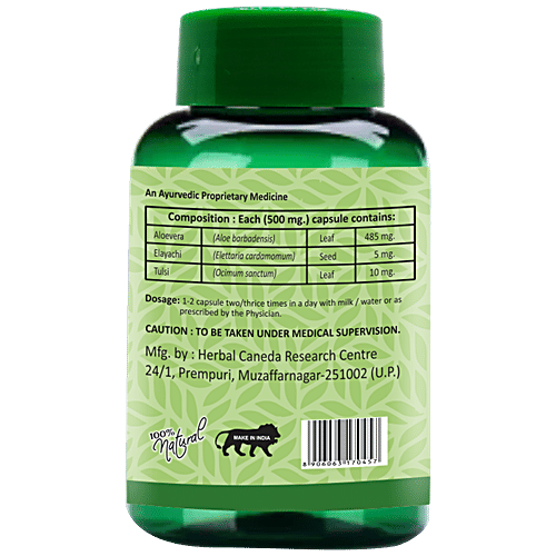 Herbal Canada Aloe Vera Capsule - Ayurvedic Medicine, Rich In Antioxidants, Relieves Constipation, 60 pcs  