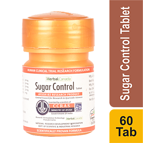 Herbal Canada Sugar Control Tablet - Natural, Ayurvedic Medicine, For Diabetic Patients, 60 pcs  