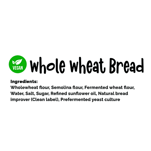 Full Proof Whole Wheat Bread - Vegan, Rich In Dietary Fibre, No Maida, 450 g  