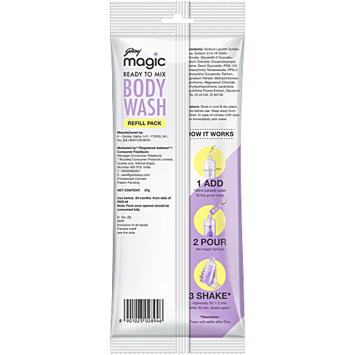 Buy Godrej Magic Ready To Mix Body Wash Lavender Refill Pack, Makes 200 ml Online at Best