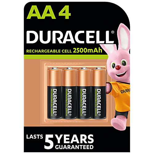Duracell Rechargeable AA 2500mAh batteries, 4 pcs Blister Pack 