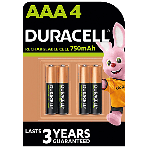 Duracell Rechargeable AAA 750mAh Batteries, 4 pcs Blister Pack 